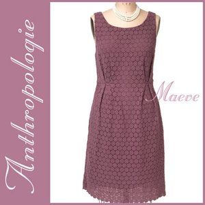 Anthropologie Maeve Mauve Lace Dress Size 6